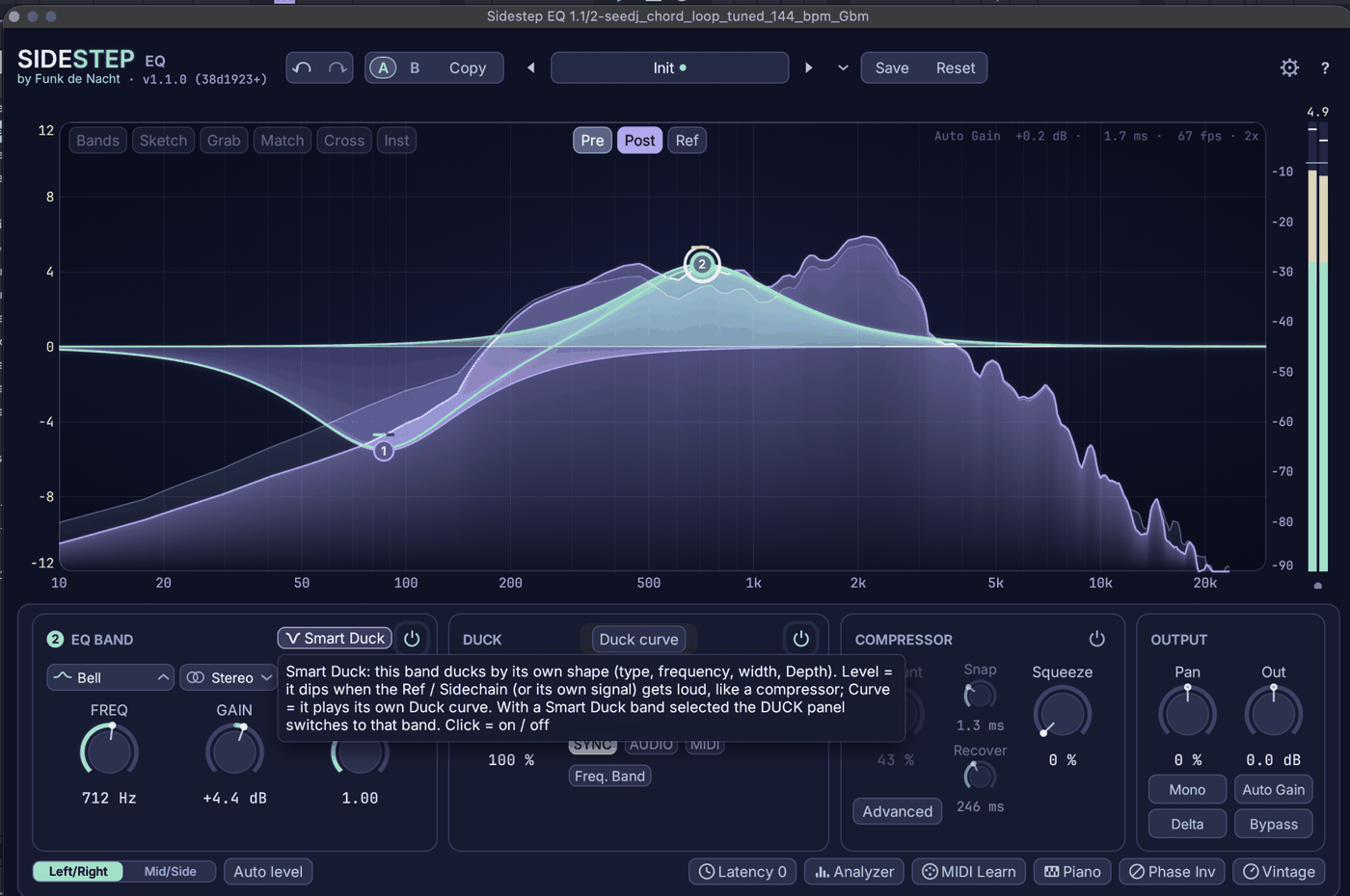 Sidestep EQ — dark theme